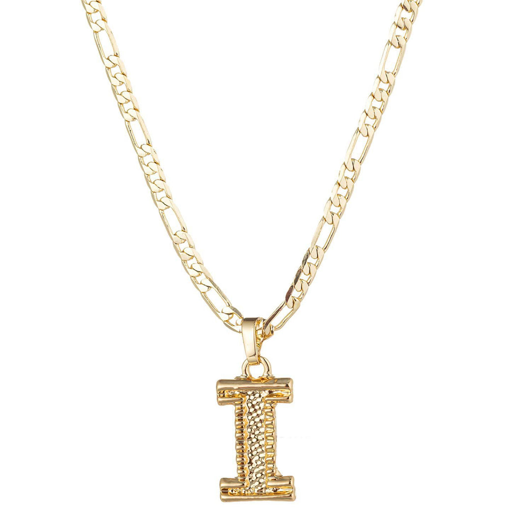 Collana con ciondolo a forma di lettera dorata semplice e nobile - I - image 11