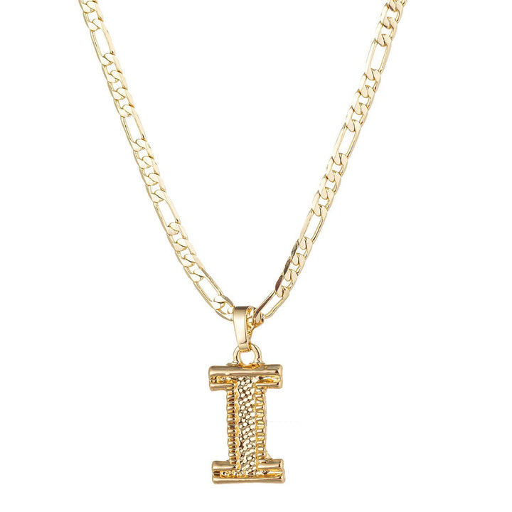 Collana con ciondolo a forma di lettera dorata semplice e nobile - I - image 11