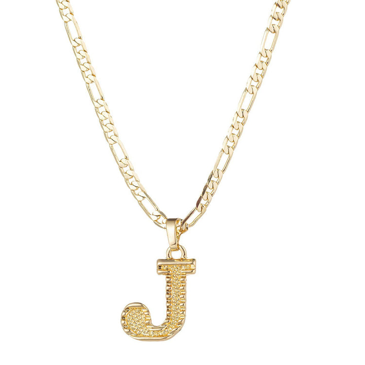 Collana con ciondolo a forma di lettera dorata semplice e nobile - J - image 12