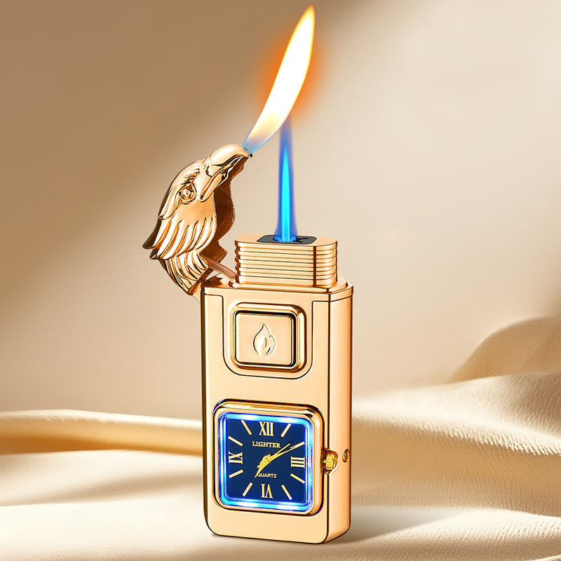 Accendino gonfiabile a LED a forma di testa d'aquila con orologio - Oro - image 9