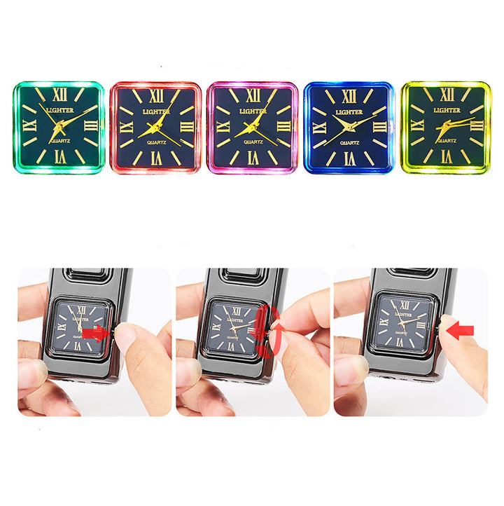 Accendino gonfiabile a LED a forma di pistola con orologio - image 5