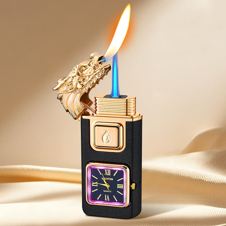 Accendino gonfiabile a LED a forma di testa di drago con orologio - Nero - image 8