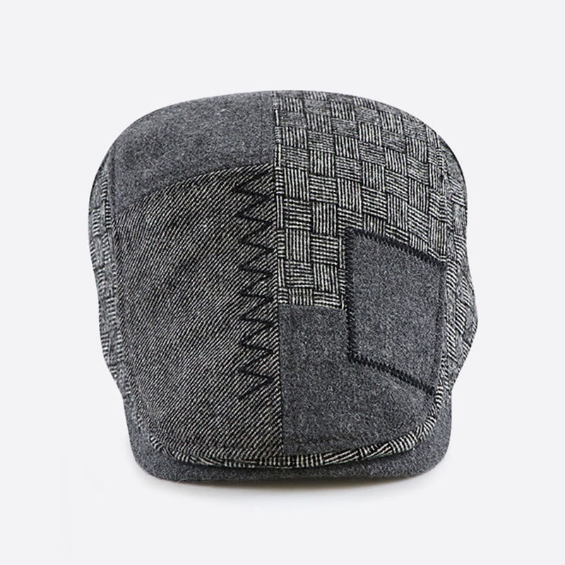 Cappello da giornalaio con basco cucito e patchwork intrecciato - image 2