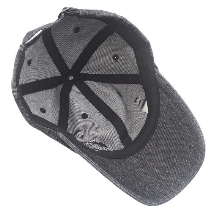 Cappellino da baseball retrò in denim strappato - image 3
