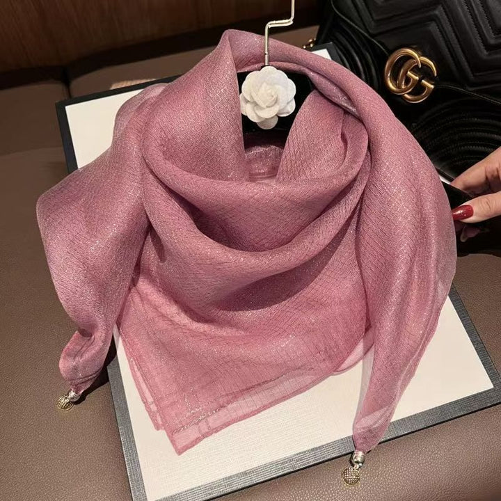 Sciarpa leggera e fluida con decorazioni testurizzate da donna - Rosa - image 0