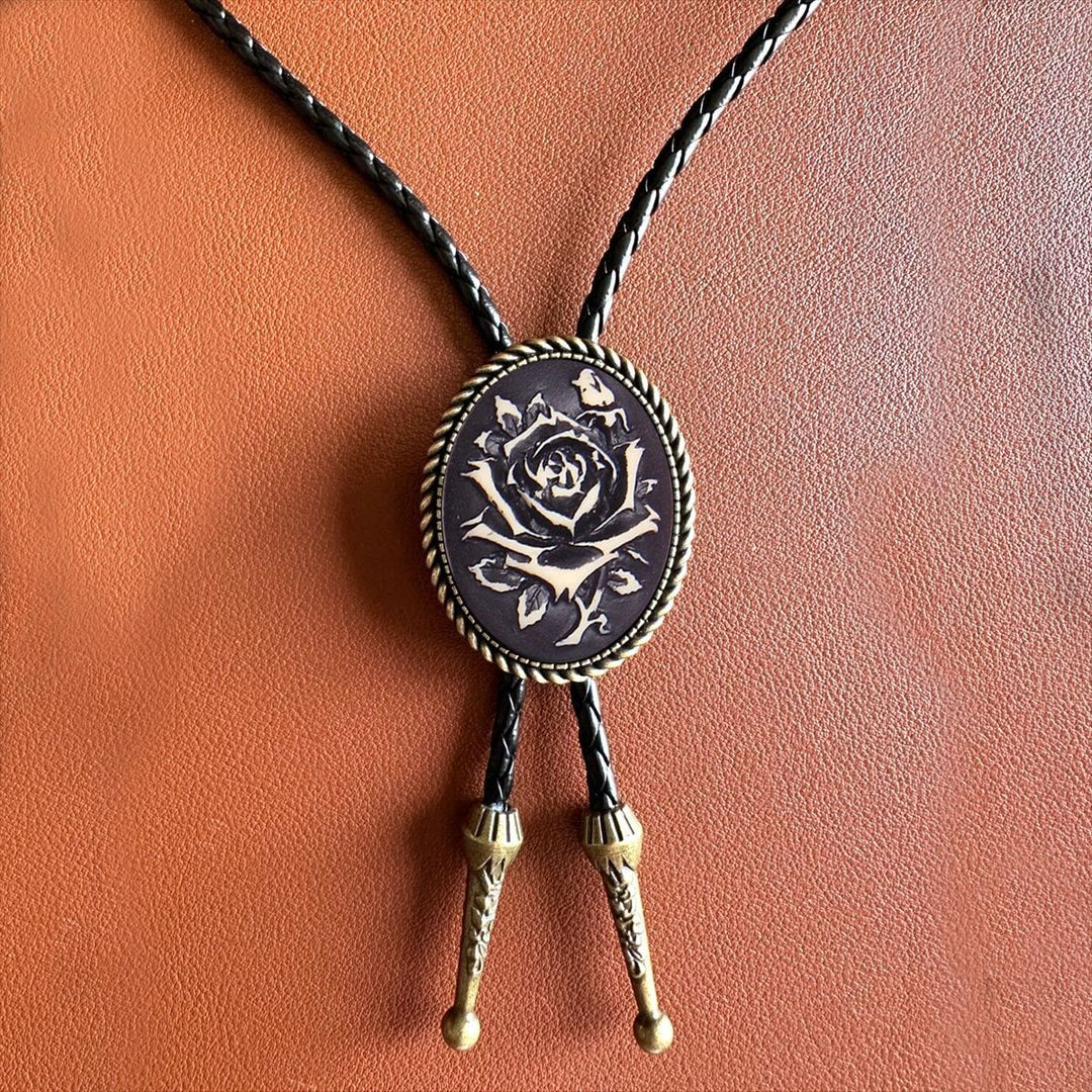 Cravatta Bolo con testa di toro creativa da cavaliere cowboy occidentale - Nero - image 1