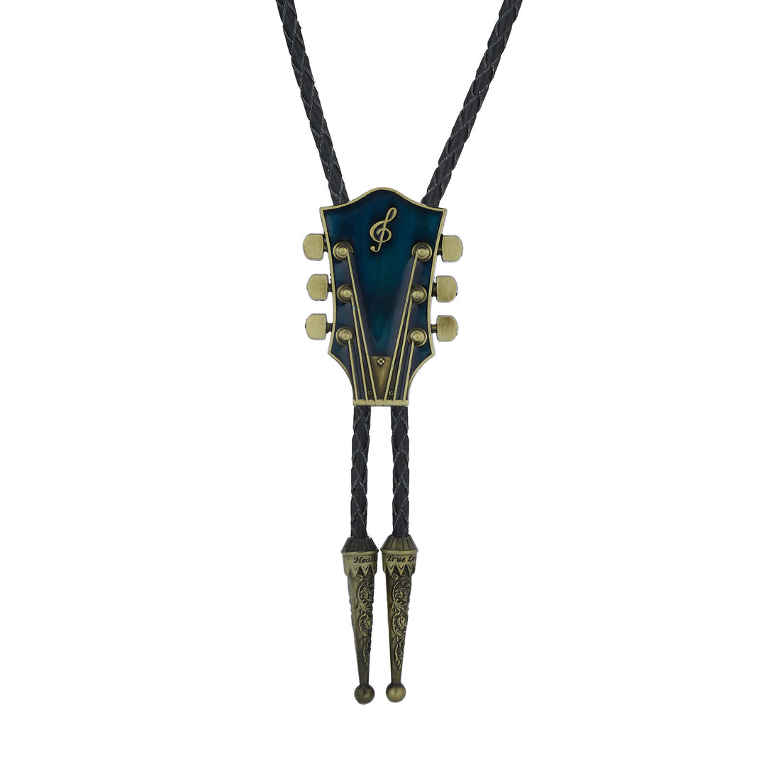 Cravatta Bolo con struttura in metallo retrò a forma di chitarra - image 3