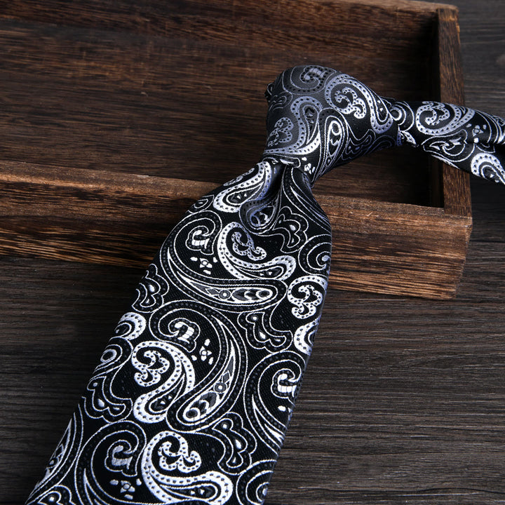 Cravatta formale da uomo con motivo floreale jacquard testurizzato - Stile n. 15 - image 15