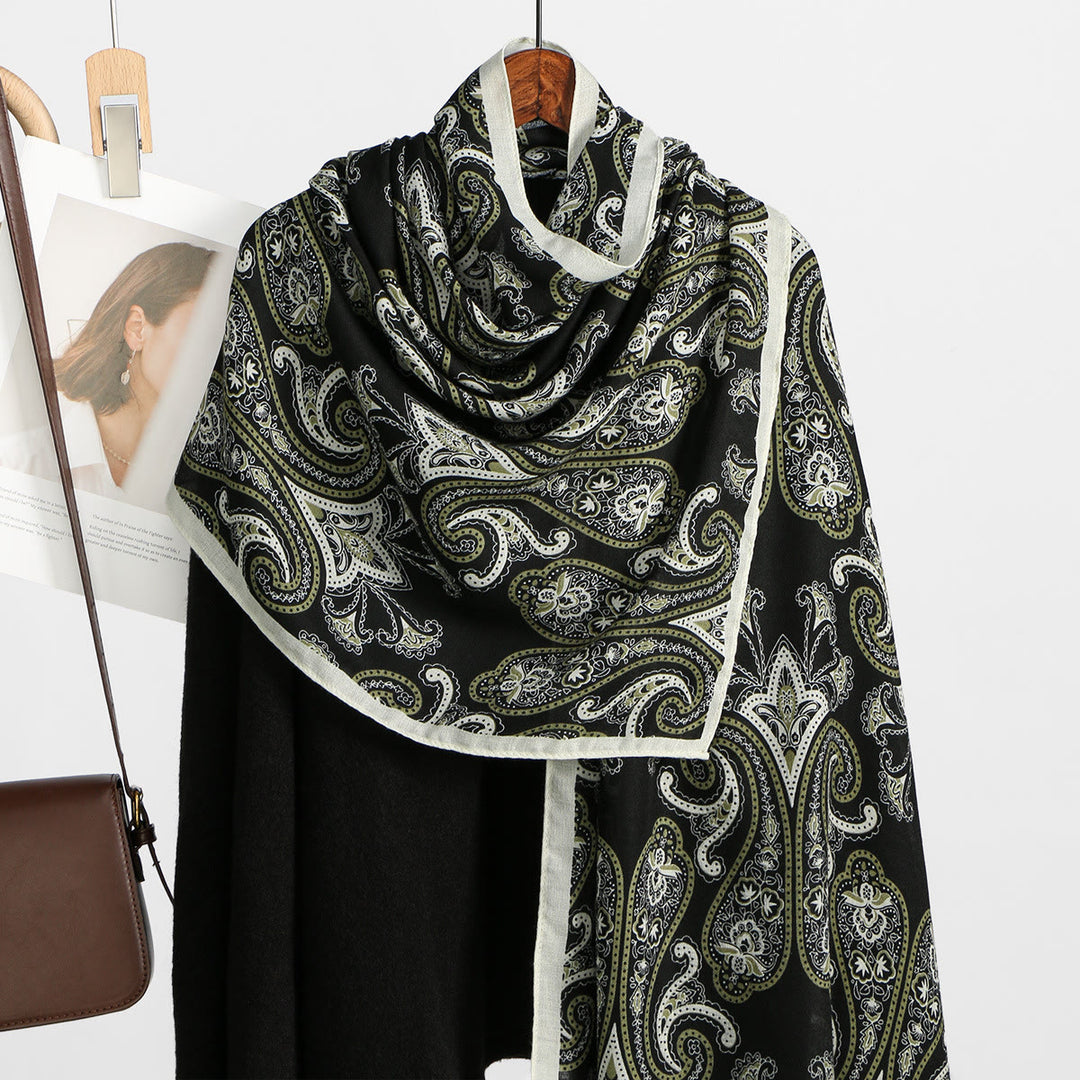 Sciarpa sottile con stampa retrò di anacardi da donna - Stile n. 2 - image 2