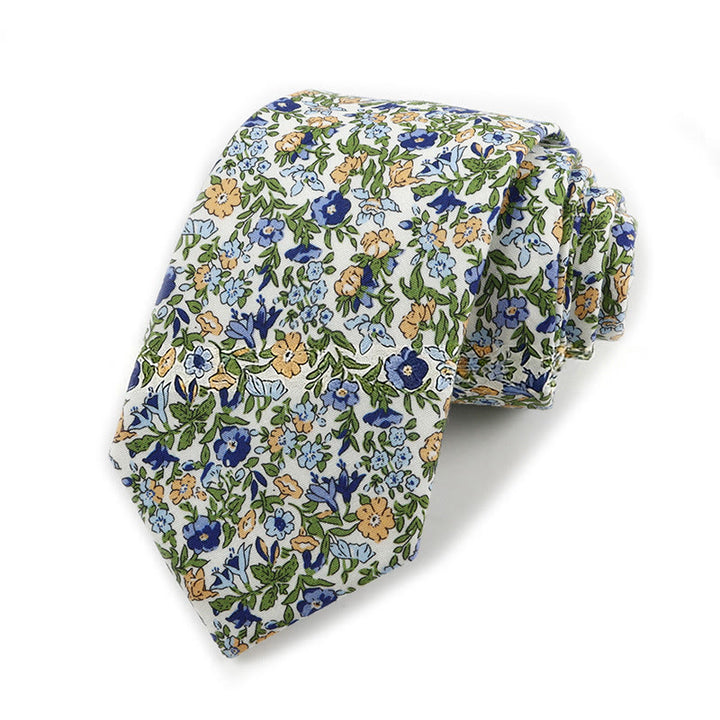 Cravatta da uomo in cotone con stampa floreale elegante vintage - Stile n. 3 - image 3
