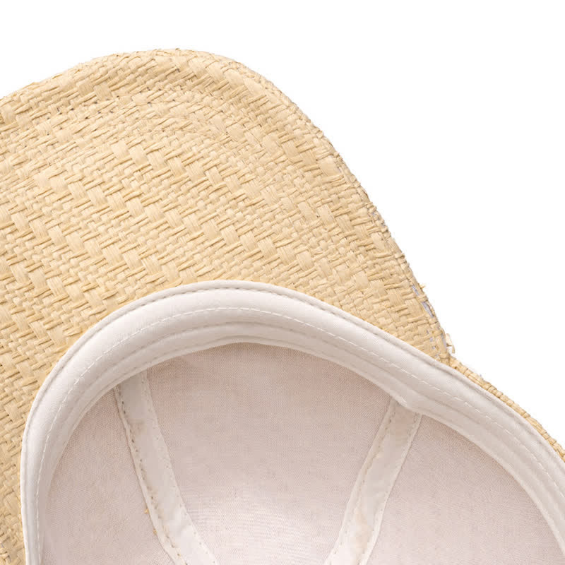 Cappellino da baseball in paglia intrecciata, tonalità naturale estiva - image 3