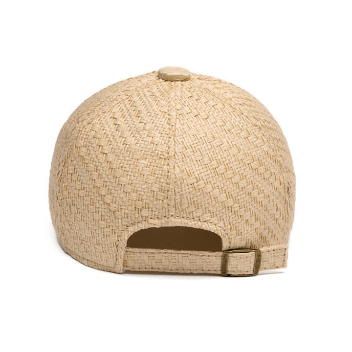 Cappellino da baseball in paglia intrecciata, tonalità naturale estiva - image 6