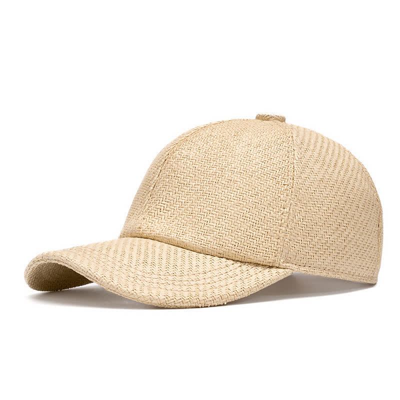 Cappellino da baseball in paglia intrecciata, tonalità naturale estiva - Cachi chiaro - Regolabile (22"-24") - image 14