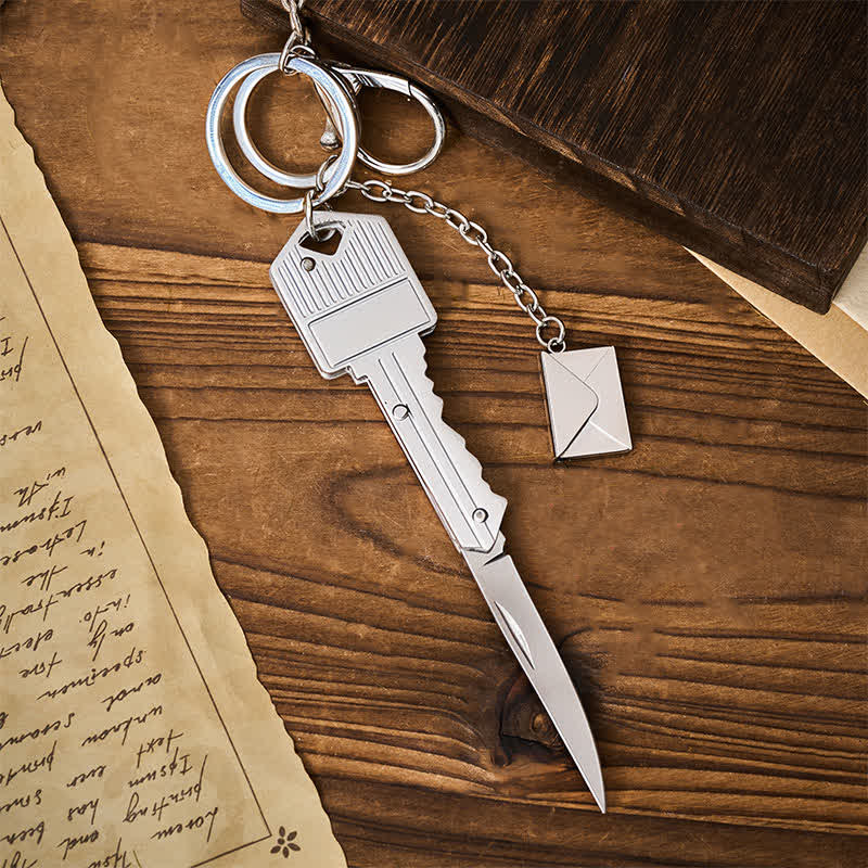 Portachiavi personalizzabile a forma di coltello tascabile a forma di chiave - image 0