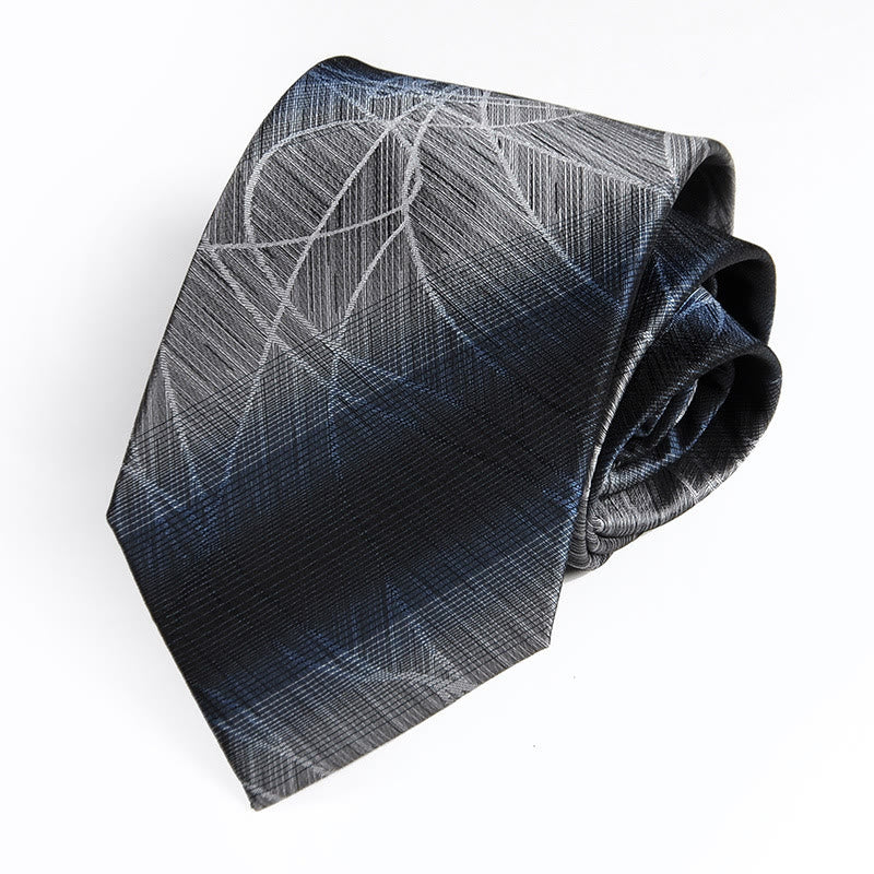 Cravatta da uomo in jacquard con linee sfumate di lusso - Grigio - image 0