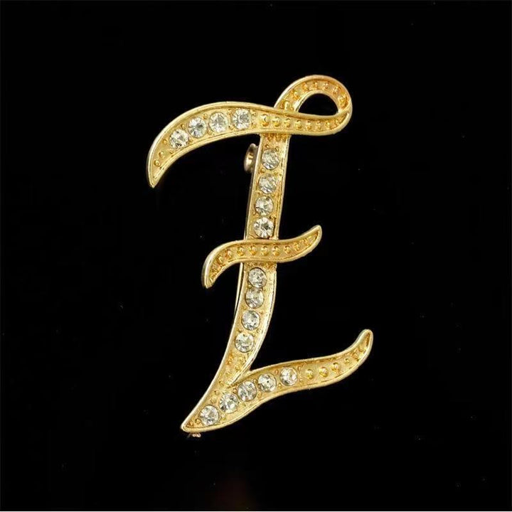 Spilla con iniziale in oro e argento e diamanti intarsiati - D'oro - Z - image 23