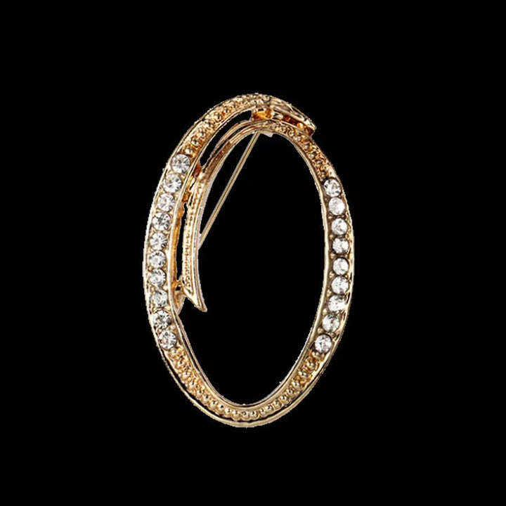 Spilla con iniziale in oro e argento e diamanti intarsiati - D'oro - O - image 12