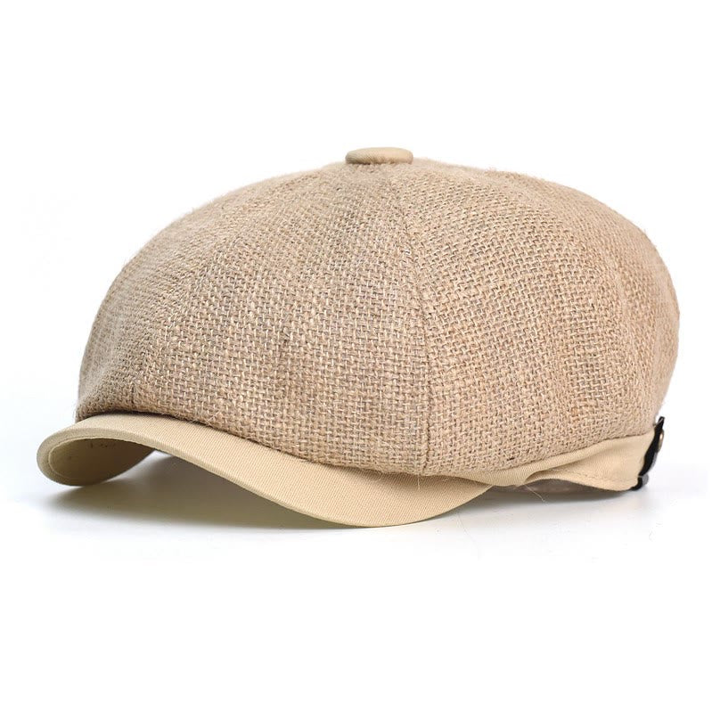 Cappello basco ottagonale traspirante in stile retrò britannico artistico - Cachi - Regolabile (circa 21 5/8"-23 1/4") - image 0