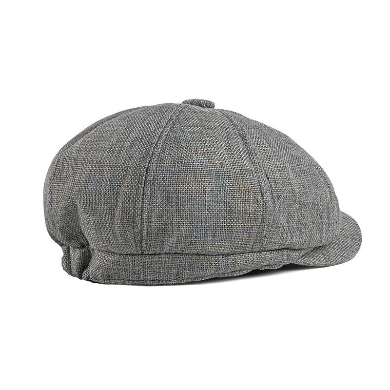 Cappello basco estivo in stile retrò britannico a tinta unita - image 1