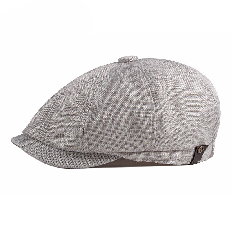 Cappello basco estivo in stile retrò britannico a tinta unita - Grigio chiaro - Regolabile (22"-24") - image 5