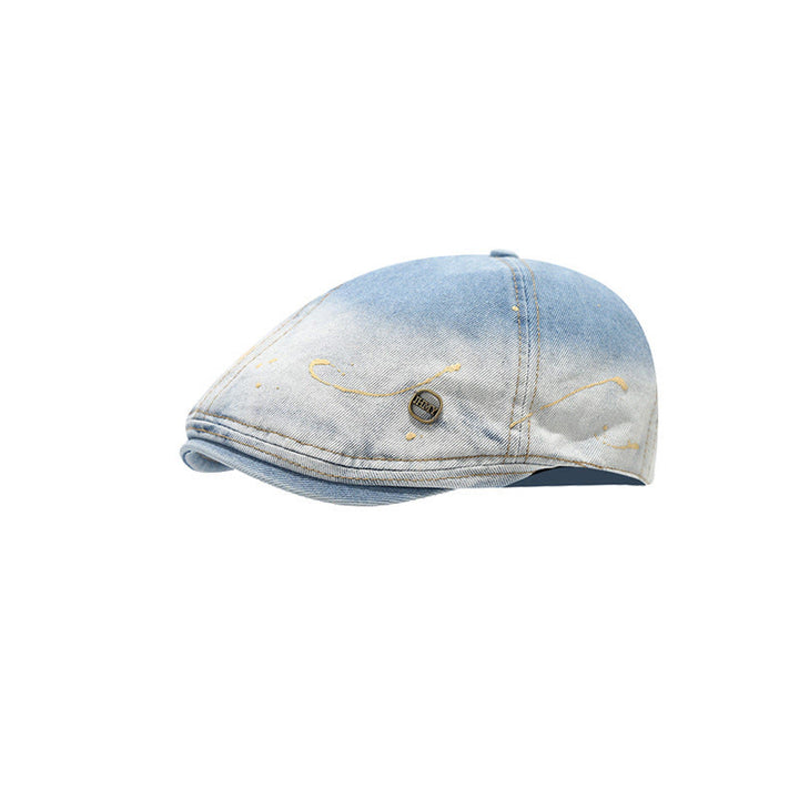 Cappello basco in denim sbiadito e invecchiato - Azzurro chiaro - Regolabile (21 1/4"-22 7/8") - image 5