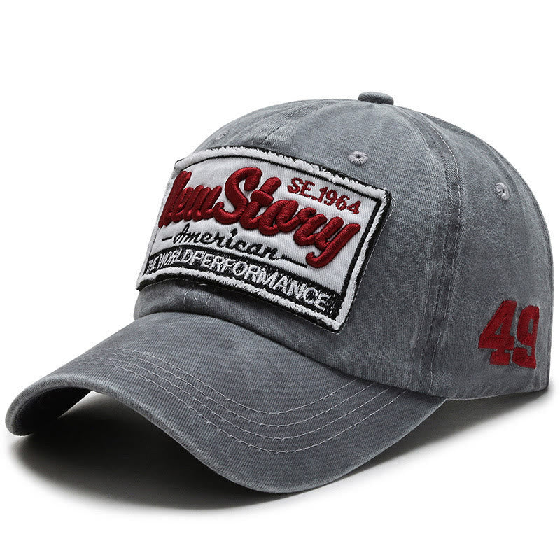 Cappellino da baseball in cotone lavato con toppa ricamata New Story - Grigio - Regolabile (22''-23 5/8") - image 5