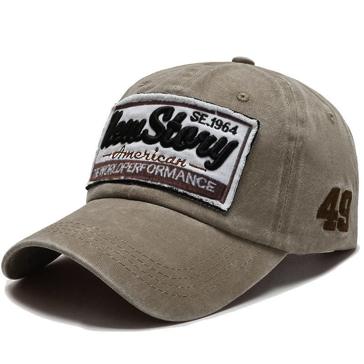Cappellino da baseball in cotone lavato con toppa ricamata New Story - Cachi - Regolabile (22''-23 5/8") - image 6