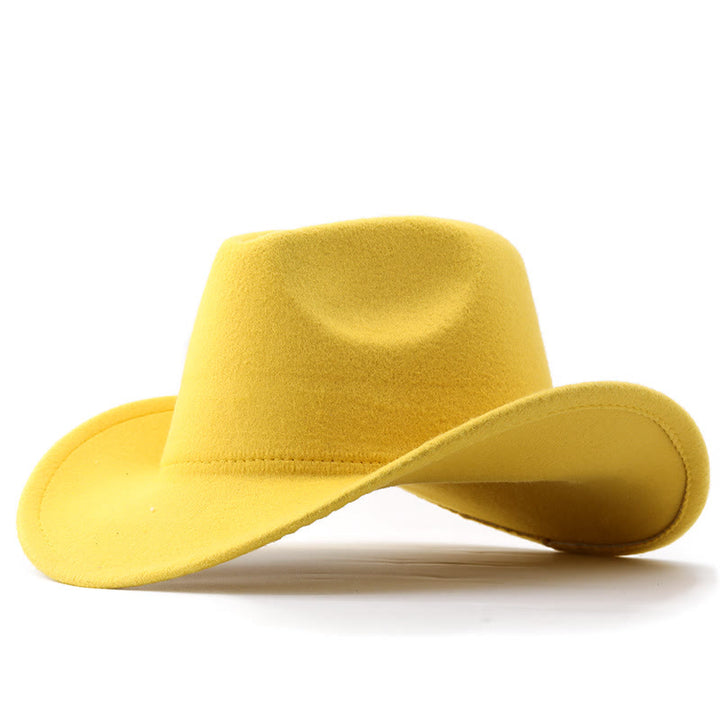 Cappello da cowboy in tinta unita, stile western, per adulti e bambini. - Adulto - Giallo - L(23 5/8") - image 13