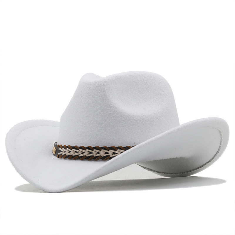 Cappello da cowboy western in lana con cintura larga per coppia - Bianco - M (22"-22 7/8") - image 11