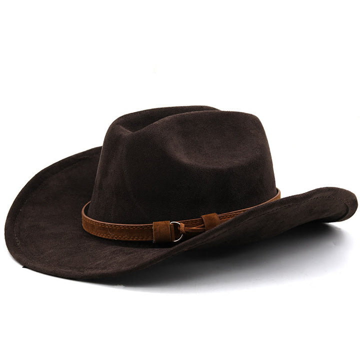 Cappello da sole da cowboy western vintage con tesa curva in pelle scamosciata - Caffè - M (22"-22 7/8") - image 5