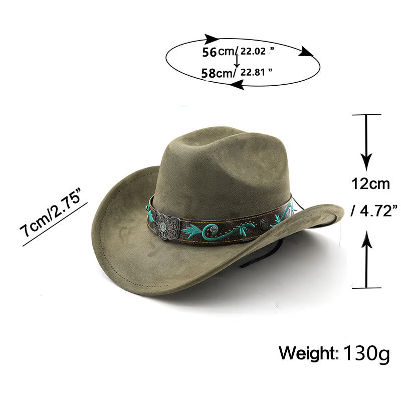 Cappello da cowboy western vintage estivo a tesa larga - image 1