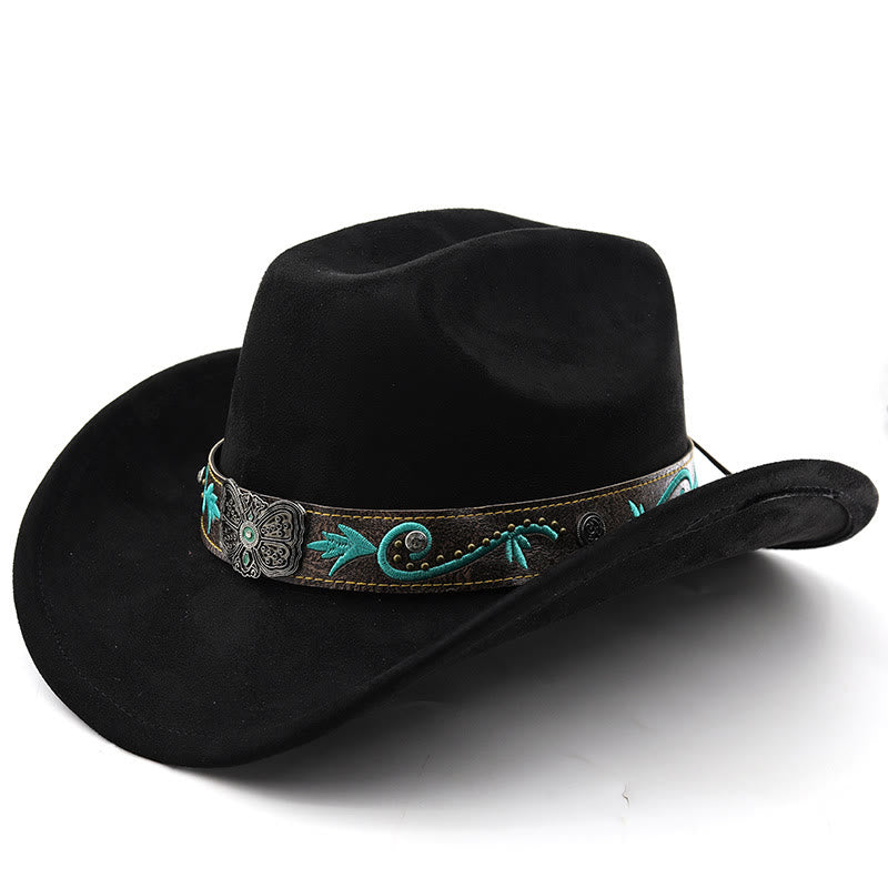 Cappello da cowboy western vintage estivo a tesa larga - Nero - M (22"-22 7/8") - image 12