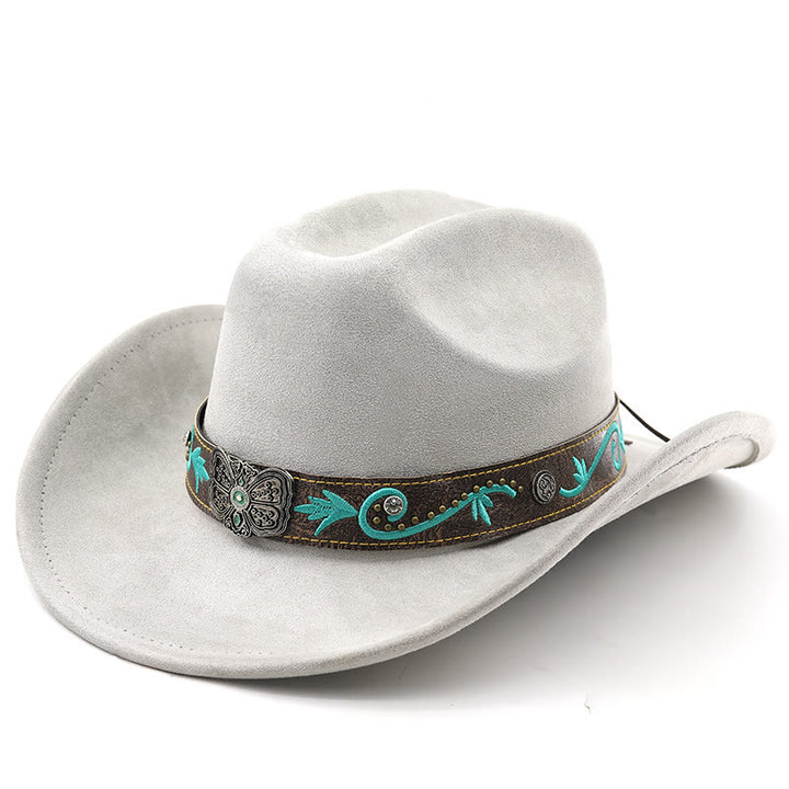Cappello da cowboy western vintage estivo a tesa larga - Grigio chiaro - M (22"-22 7/8") - image 11