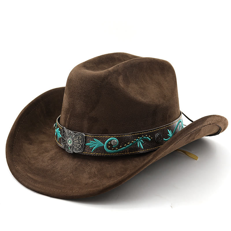 Cappello da cowboy western vintage estivo a tesa larga - Caffè - M (22"-22 7/8") - image 15