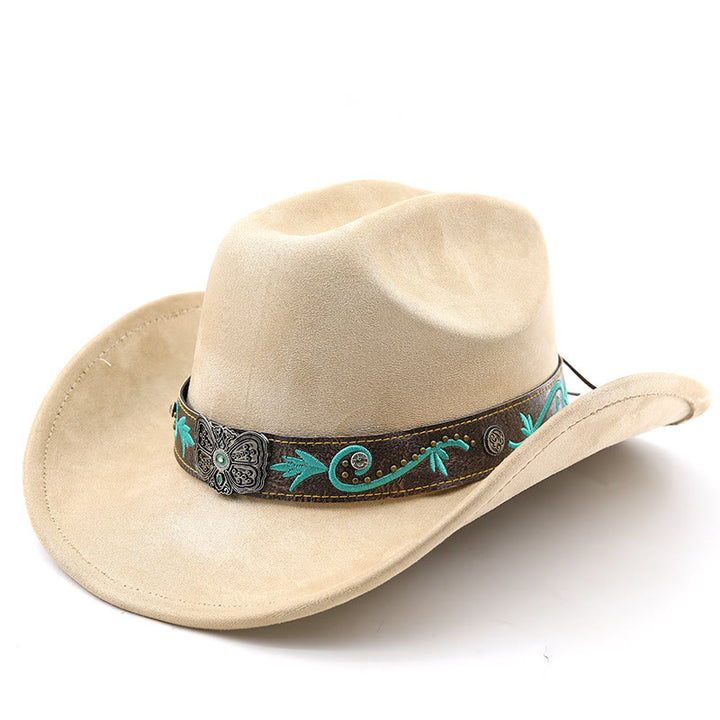 Cappello da cowboy western vintage estivo a tesa larga - Cammello - M (22"-22 7/8") - image 3