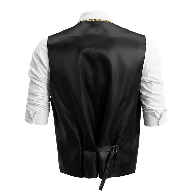 Set di 3 gilet da uomo in jacquard con motivo paisley - image 6