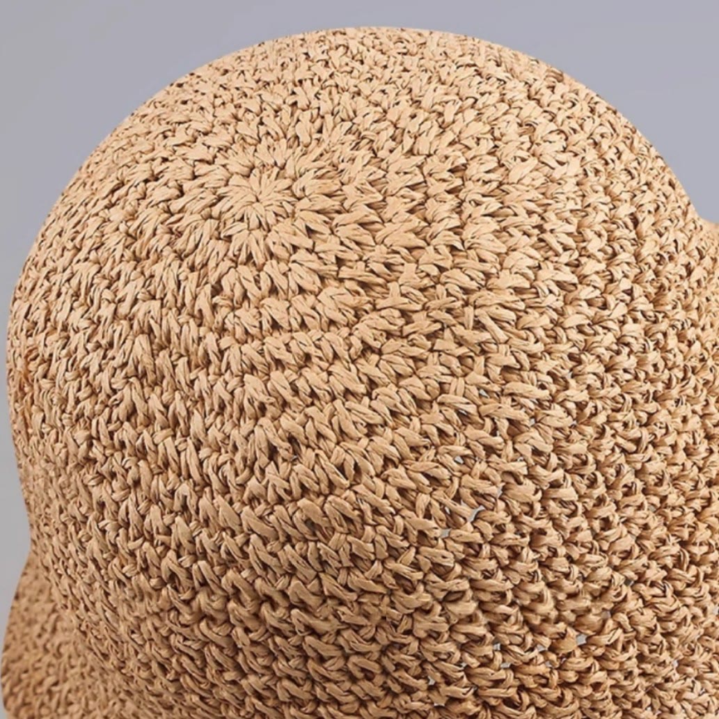 Cappello di paglia da donna traspirante lavorato all'uncinetto, casual, estivo, per tutti i giorni. - image 3