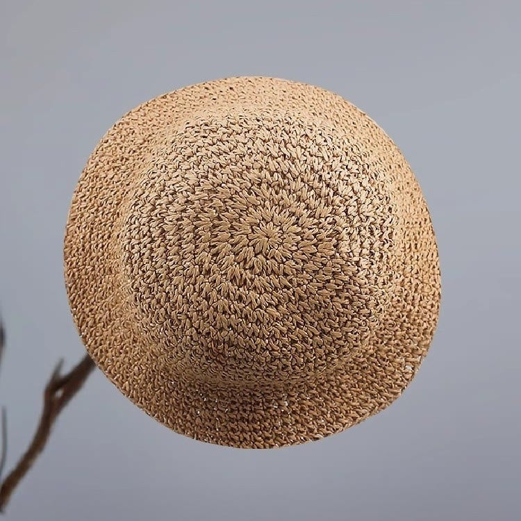 Cappello di paglia da donna traspirante lavorato all'uncinetto, casual, estivo, per tutti i giorni. - image 2