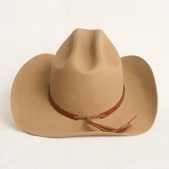 Elegante cappello da cowboy classico color cammello con borchie - image 5