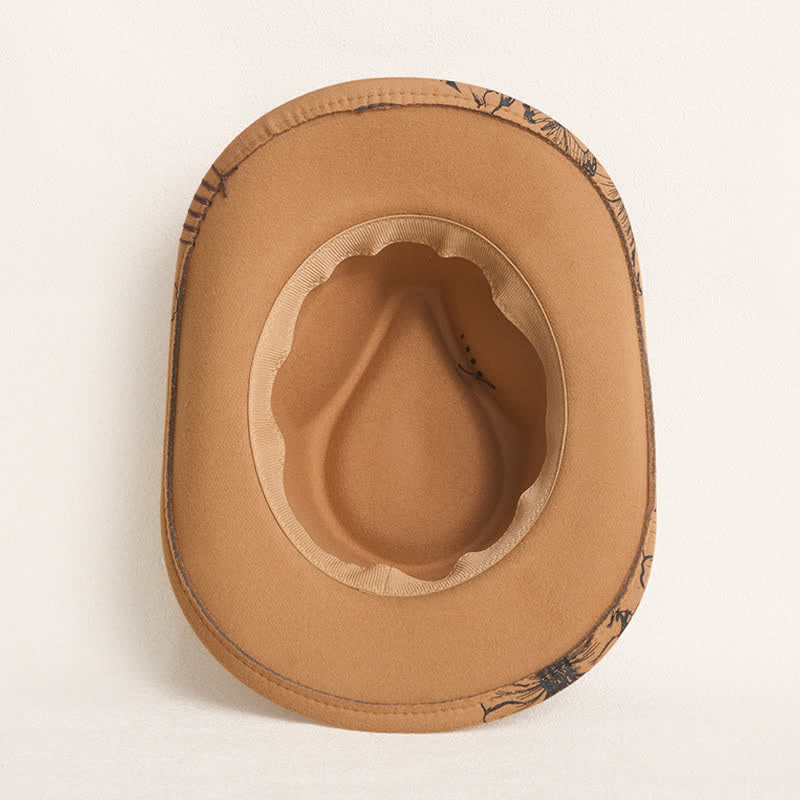 Cappello da cowboy con cinturino etnico decorato con piume di girasole occidentali - image 8