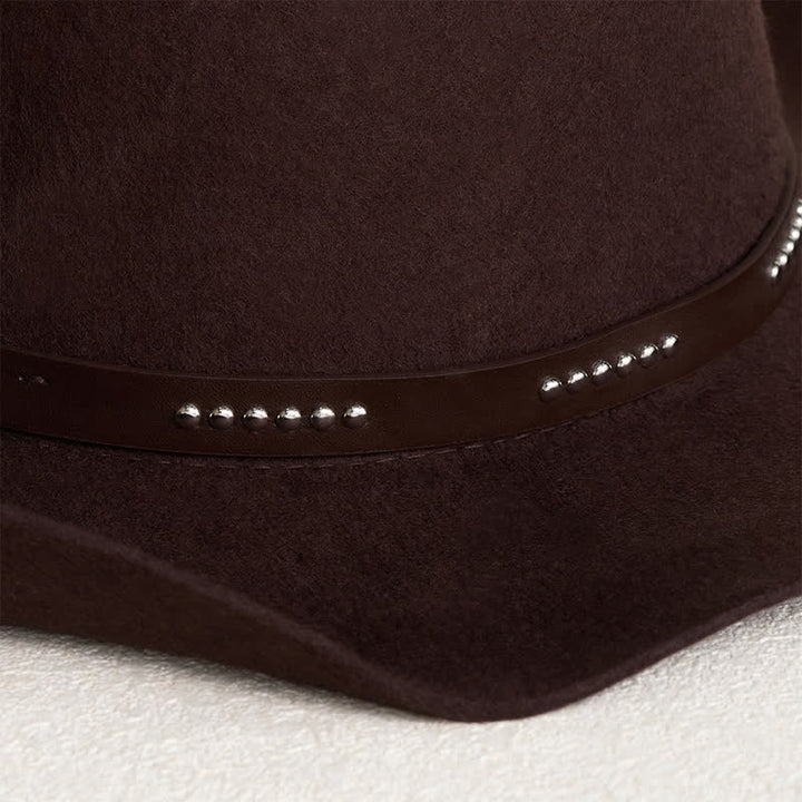 Cappello da cowboy a tesa larga semplice color caffè - image 2