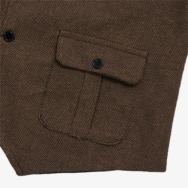 Gilet elegante da uomo con colletto a revers e tasche con patta - image 15