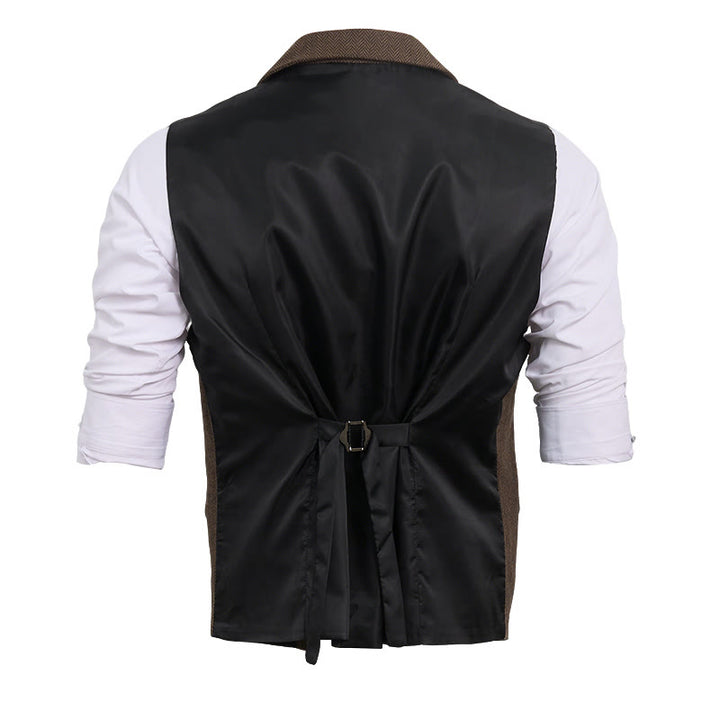 Gilet elegante da uomo con colletto a revers e tasche con patta - image 17