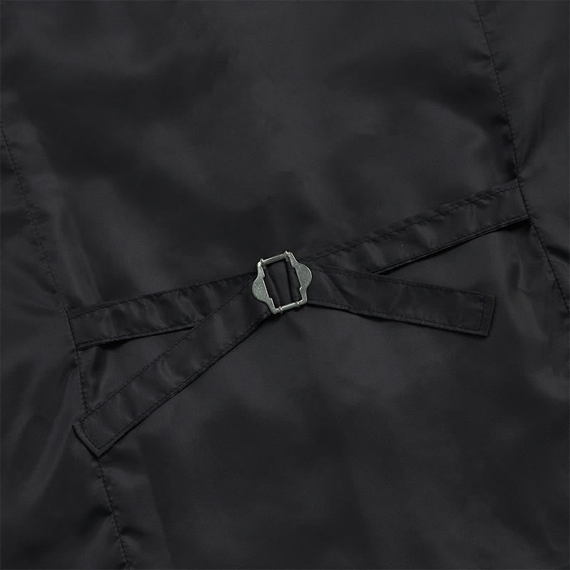 Gilet da uomo vintage a quadri con colletto e bottoni - image 11