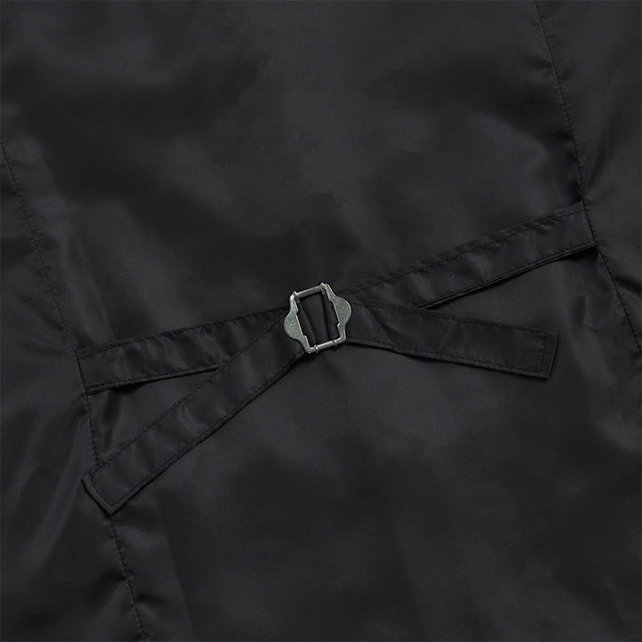 Gilet da uomo vintage a quadri con colletto e bottoni - image 11