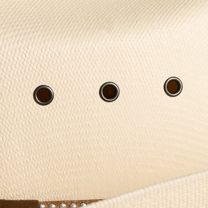 Cappello da cowboy rigido in paglia, a tesa larga, con protezione solare. - image 2