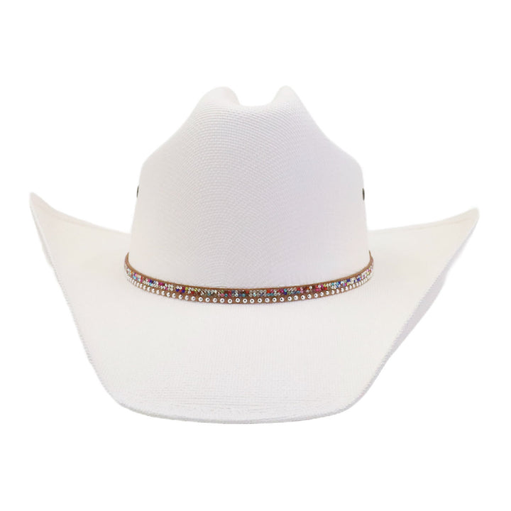 Cappello da cowboy rigido in paglia, a tesa larga, con protezione solare. - Bianco - M (22"-22 7/8") - image 8