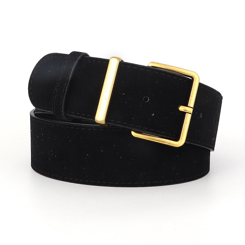 Cintura in pelle scamosciata in stile western retrò da cowboy - Nero - 34 - image 1