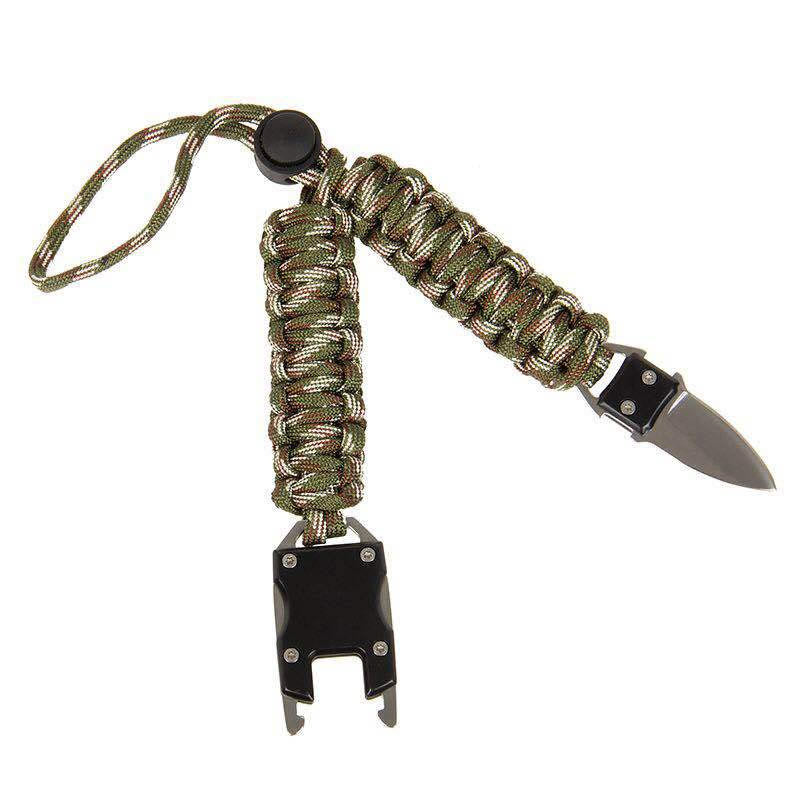 Braccialetto di sopravvivenza multifunzionale con coltello nascosto e cordino in paracord per emergenze. - image 10
