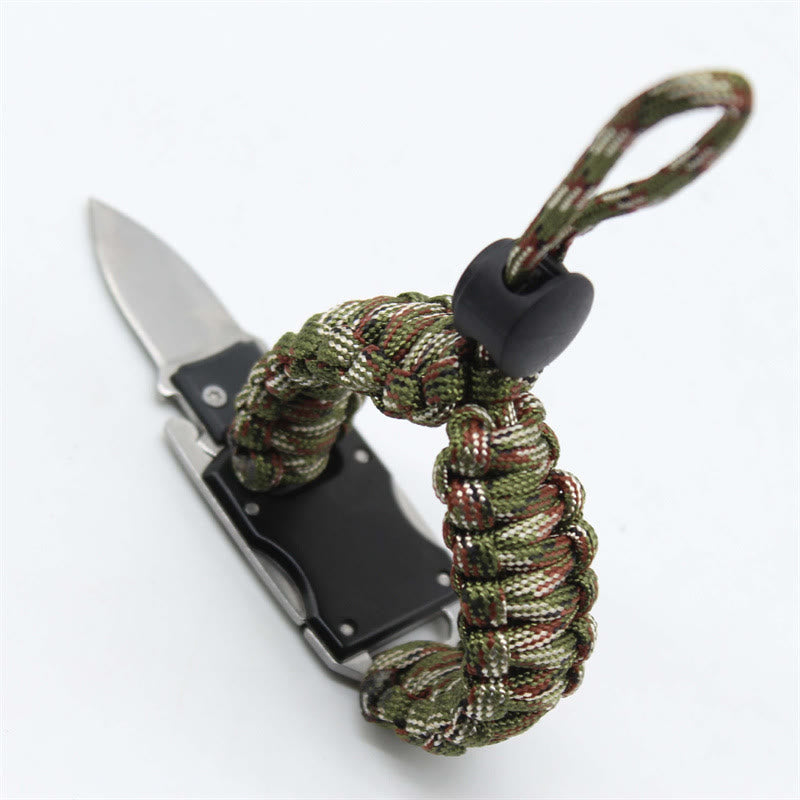 Braccialetto di sopravvivenza multifunzionale con coltello nascosto e cordino in paracord per emergenze. - mimetica verde militare regolabile - image 8